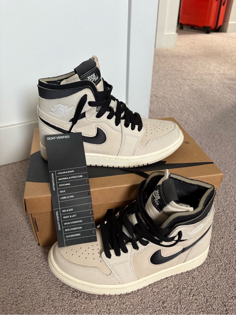 Nike Air Jordan 1 High Tops Beige and Black